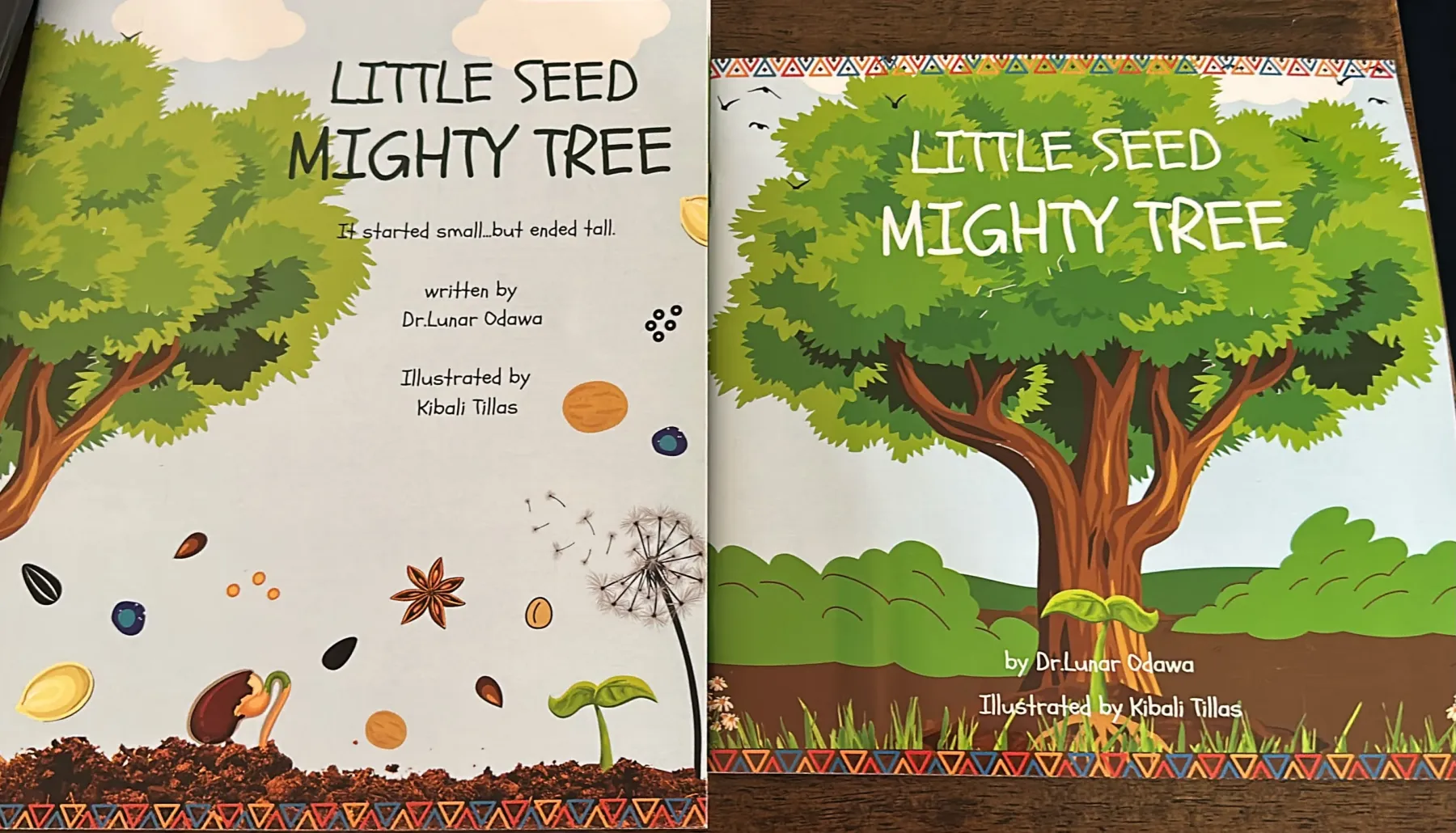 Front cover and title page of Little Seed, Mighty Tree